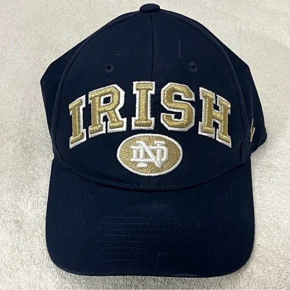 Notre Dame Irish Adjustable Snap Back Navy Blue & Gold Ball Ball Cap - Picture 2 of 15